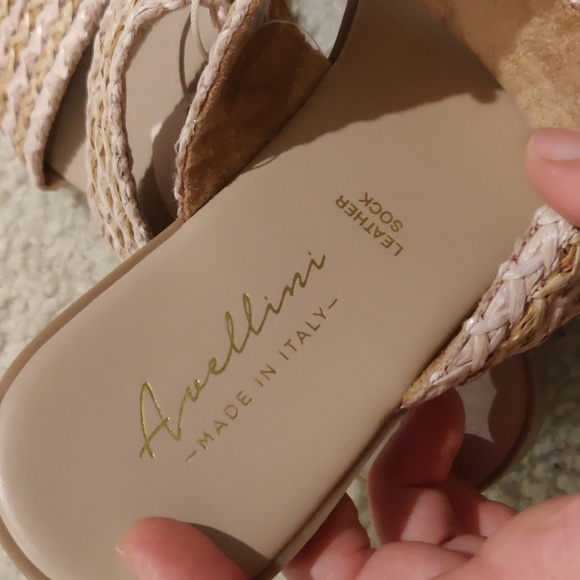 New Avellini Made in Italy Braided Band Sandals Women  Tan/blush pink - Picture 4 of 11